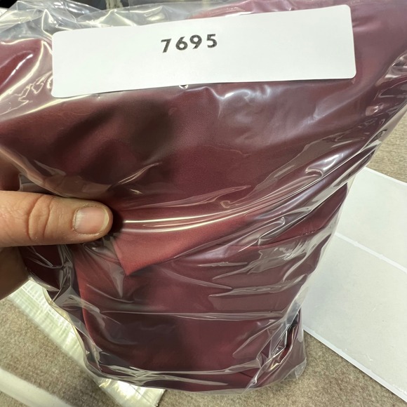 Soft Surroundings Solange Cabernet Satin Cowl Neck Long Sleeve Maxi Dress Sz 18 - Picture 7 of 7